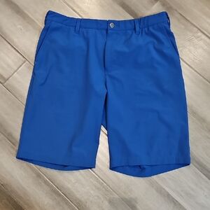 Adidas Men's Bright Blue Flat Front Performance Shorts
